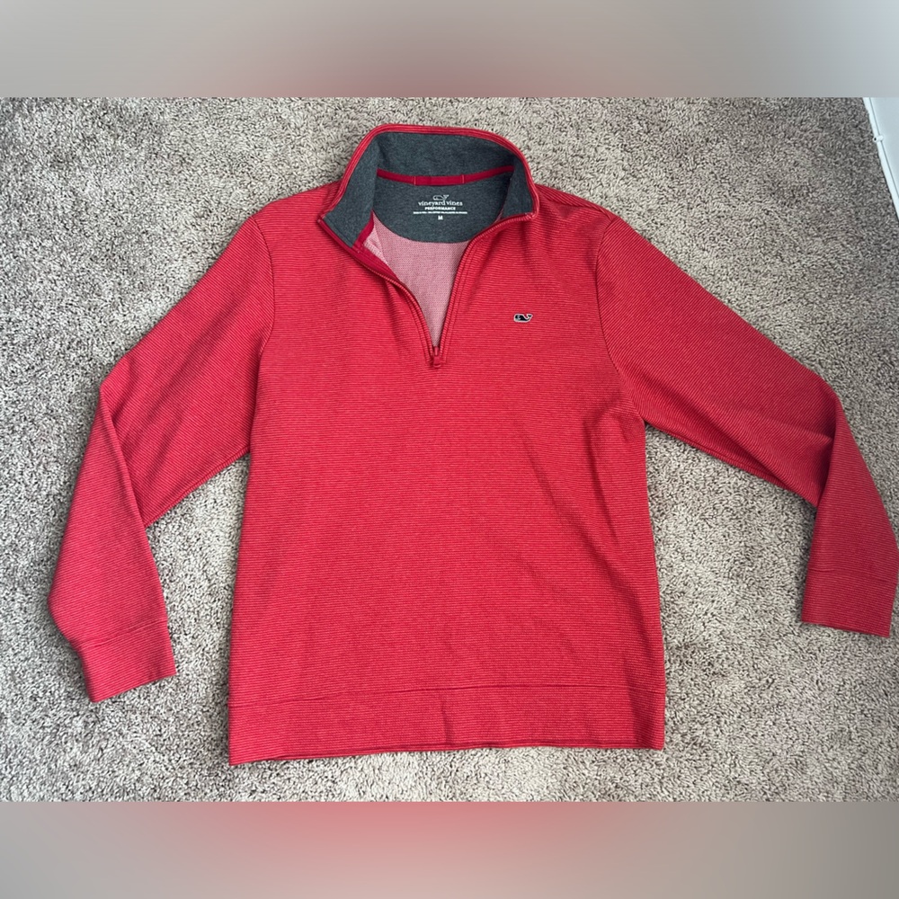 Vineyard Vines quarter zip red sweatshirt